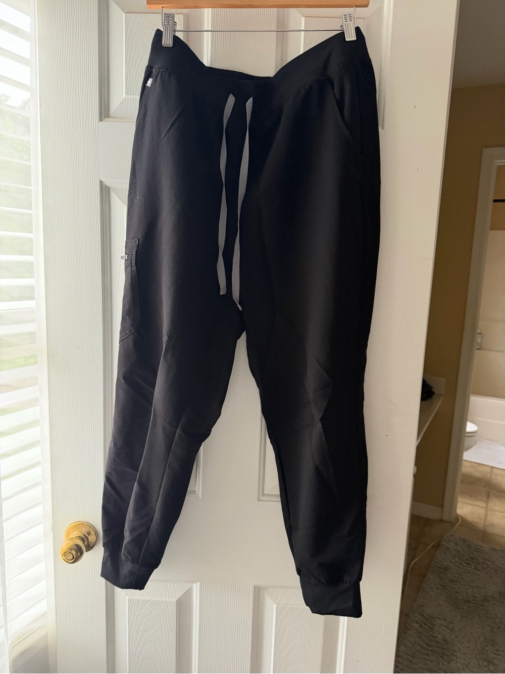 Figs Women’s Black Jogger Pants with Grey Drawstrings